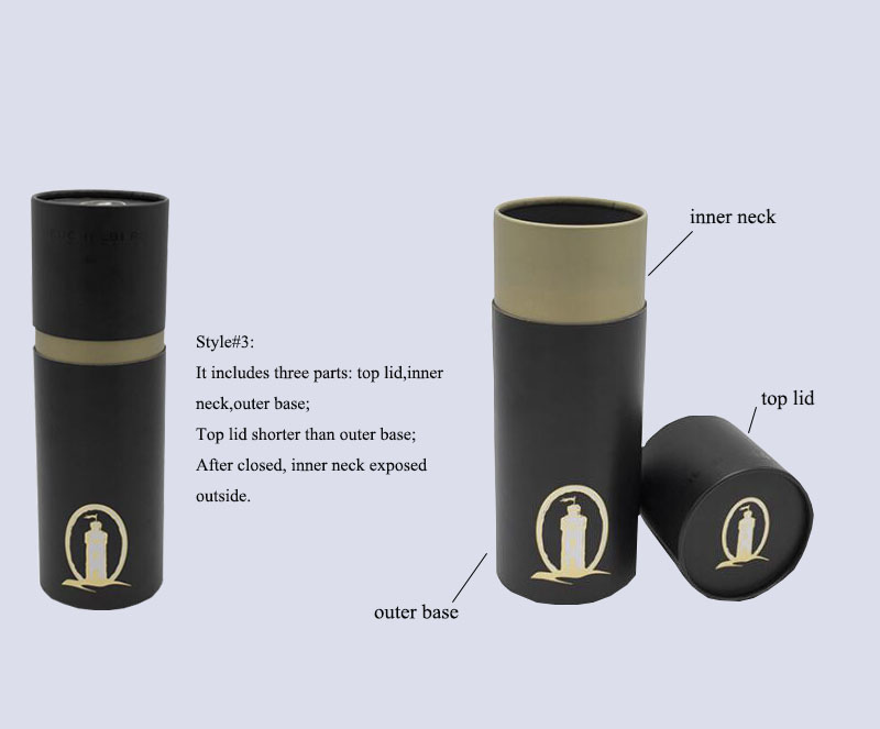 3-piece cylinder cosmetic paper tubes style#3