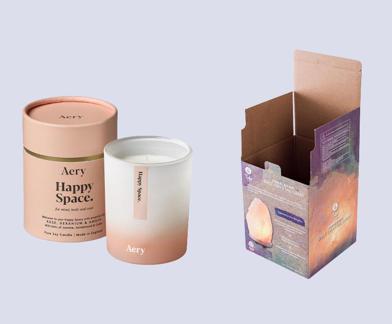 printed paper tube and corrugated candle packaging box