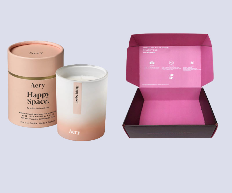 paper tube box and candle subscription box