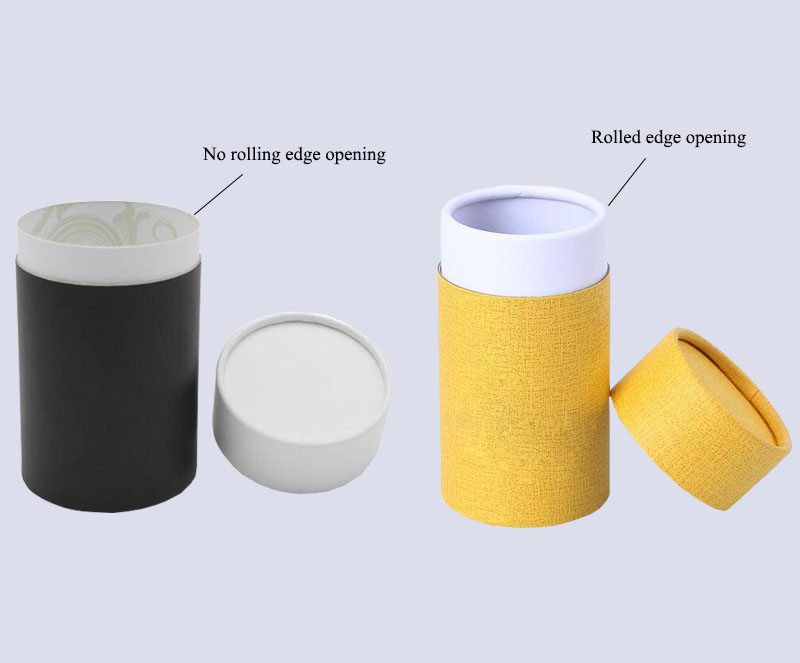 custom cosmetic paper tubes with and without rolling edge