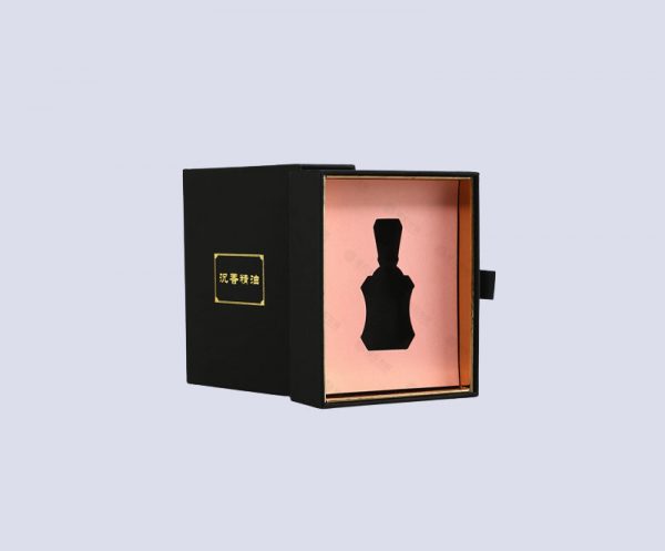 Sliding drawer perfume bottle box packaging with pull tab