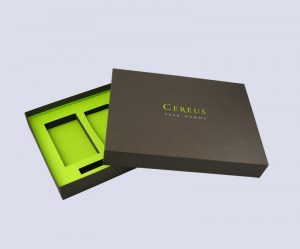 telescopic rigid gift box with printed inner tray