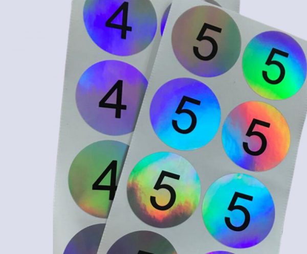 holographic numbers sticker